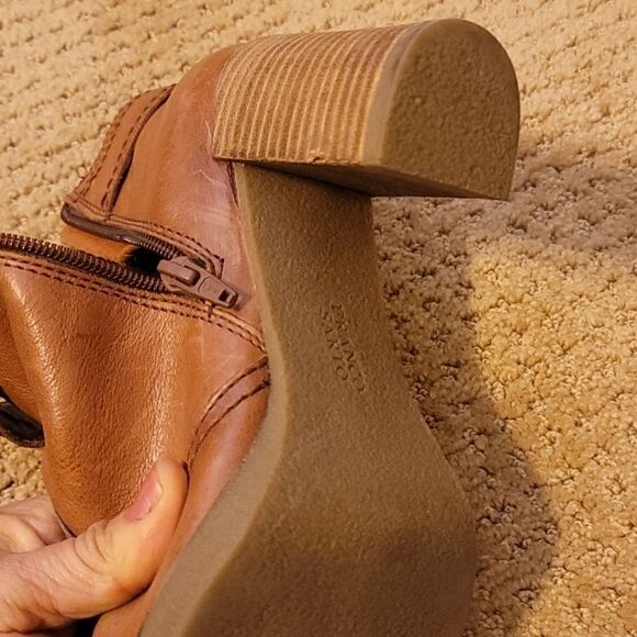 Franco Sarto Stacked Heel leather Ankle Boot - Picture 4 of 7